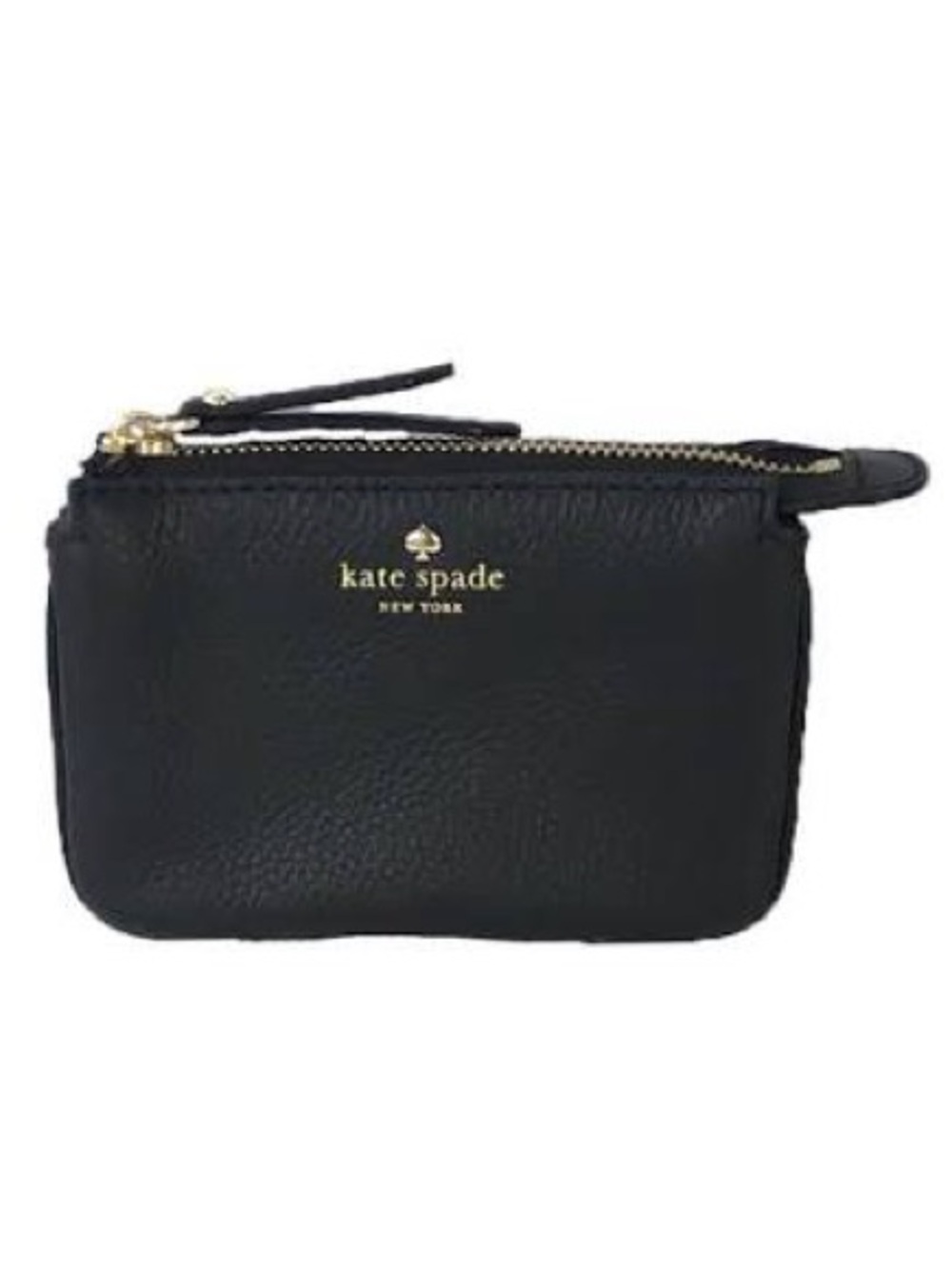 Kate Spade Mini Natasha Black Leather Zip Pouch Card Holder New with Tags